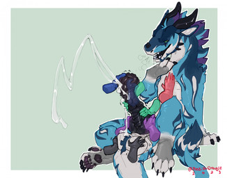 2_horns 5_toes animal_genitalia animal_penis ball_tuft balls balls_on_tail bi...