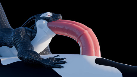 abdominal_bulge ambiguous_gender animal_genitalia animal_penis anthro anthro_...