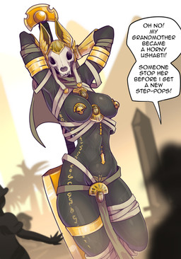 anthro black_body bone breasts female holding_object holding_weapon looking_a...