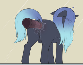 anal anal_masturbation anal_penetration anus balls blue_hair blue_tail butt d...
