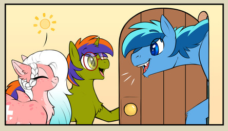 blue_body cutie_mark door eyes_closed eyewear female feral glasses gradient_h...