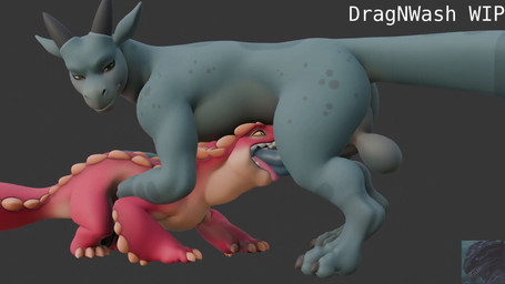 animal_genitalia anus balls becoming_erect big_balls big_penis butt duo erect...