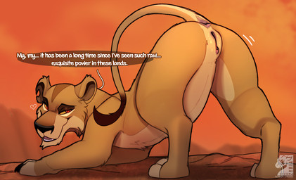 anus ass_up black_nose brown_body brown_fur butt cheek_tuft dialogue facial_t...