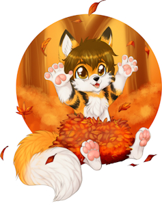 Playing with the leafs [art by Chakisuu]