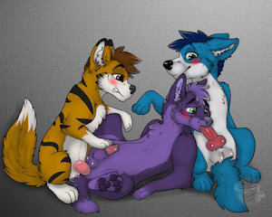 Threesome with some guys [art by AngelTigress]
