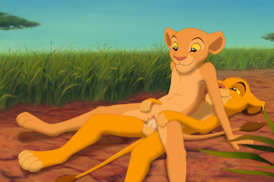 Nala riding Simba 2
