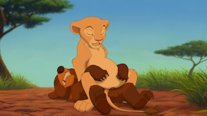Nala riding Koda