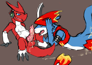 shoutmon and flamey