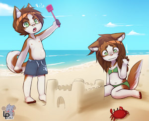 Puppies, sand and sea!