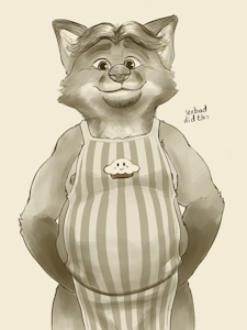 gideon grey with just the apron again