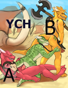 Spitey and the Barbarian YCH