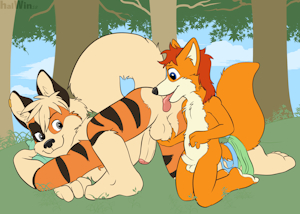 Two pups in a wood