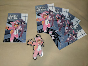 Bunnies Bad Toys+ Comic books and Badge