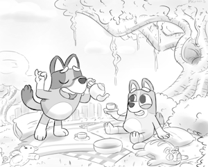 [P] Bluey, Pretend picnic