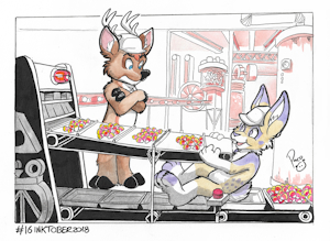 NSFW #Inktober2018 Day 16: Candy Corn Factory
