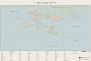 The Confederated World of Wood Islands Wall Map (art)