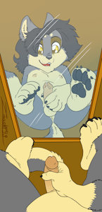 at the mirror