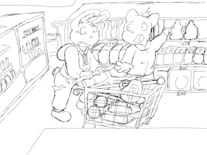 (Sketch) Shopping cart accident