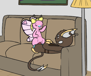 Raichu and the chocolate filled butterfree