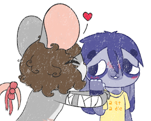 dumb bunny gets kissed