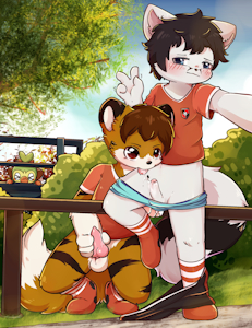 behind the soccer field.