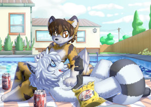 hanging out at the pool