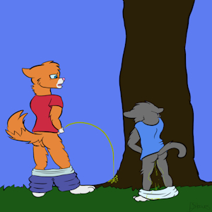 Axel and Grace Pee on a Tree