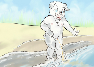 He likes the water!