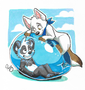 Panda in a balloon