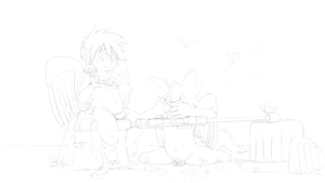 Flowers and butterflies sketch