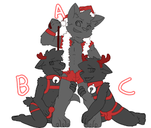 YCH [Santa and his reindeers]