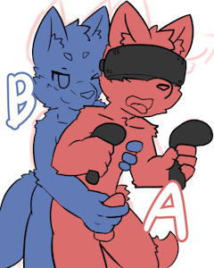 YCH [A: This VR Feel so Real !  B: Right :D] 2DAY Auction