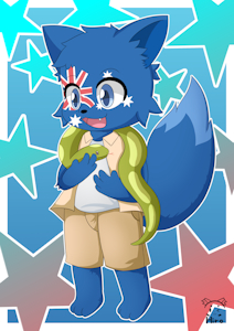 Blue Fox and His Pet
