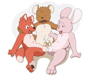 Threesome frotting