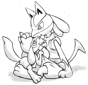 Riolu Investigates Lucario
