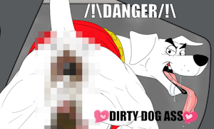 Deep Dicked Dog: Krypto WHITE on BLACK (DIRTY DOG ASS VERSION) >:0