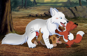 Lars with Tod and Copper