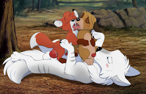 Lars with Tod and Copper