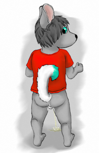 Bare bottoms cause puddles