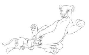 Nala and cub Kovu