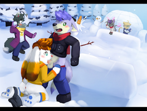 Snow fight !!