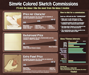 Commission Price Sheet (Full shade, Hard shade and Colored Sketch)