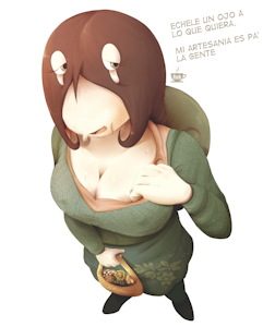 Estela boob-peek.