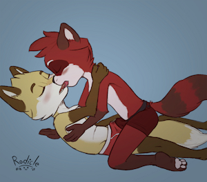 ($) Yet Another Raccoon x Fox Couple Frotting And Making Out