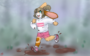 Miyu doing the splish-splosh