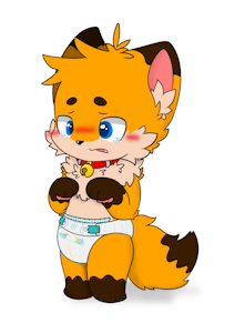 Fox In Pampers Diaper/穿帮宝适纸尿裤的狐狸