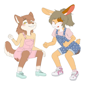 Miyu and Clémentine messy fun :3