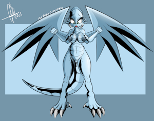 female blue eyed toon dragon