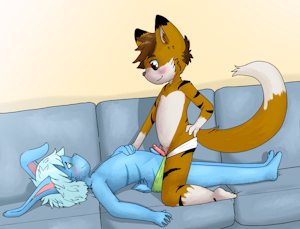 Boys sword cuddle