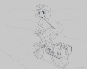 Jimmy riding the bike